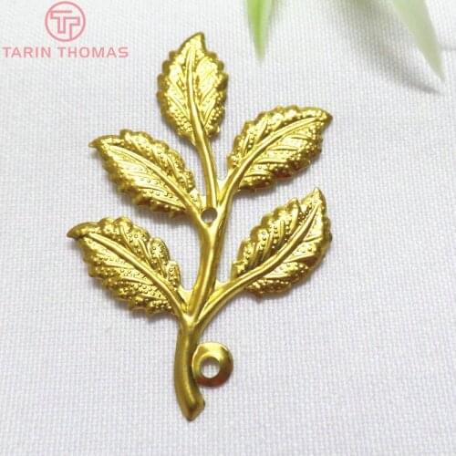 20PCS 50*33MM Not plated color Brass Leaves Charms Diy Jewelry Findings Jewelry Accessories wholesale