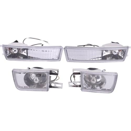 4pcs/Set Car Front Bumper Clear Fog Light Turn Signal Lamp Fit for VW Golf Jetta MK3 Vento 1993 1994 1995 1996 1997 1998 2 Pin
