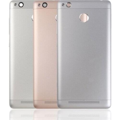 5.0" For Xiaomi Redmi 3s Redmi 3 Pro Battery Back Cover Case + Side Keys + Glass Lens For Redmi 3S 3pro Housing