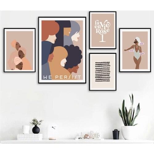 Abstract World Girl Feminist Power Hand Wall Art Canvas Painting Nordic Posters And Prints Wall Pictures For Living Room Decor
