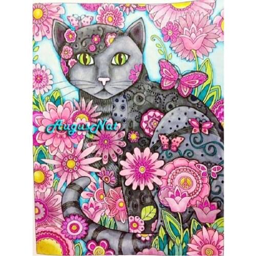 Flower cat diamond painting full square animal wall art wedding diamond dotz diy diamond drawing sticker lover mosaic picture