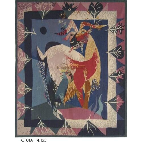 Antique French Hand Woven Beautiful Flowers Aubusson walls tapestry Rectangle Chair Upholstery Bed Covers