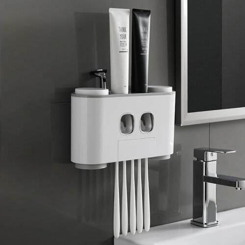 Bathroom Automatic Toothpaste Dispenser Toothpaste squeezer Wall Paste Mounted Toothbrush holder Bathroom accessories set