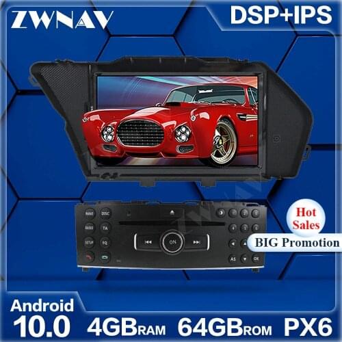 PX6 64G Android 10.0 Car Multimedia Player For MERCEDES BENZ C Class C180/C200/C230 W204 GPS Radio stereo Touch screen head unit