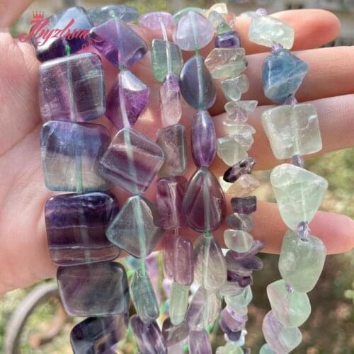 6-12mm Multicolor Fluorite Mixed Shape Loose Bead Natural Stone Beads For DIY Gift Necklace Bracelat Earring Jewelry Making 15"