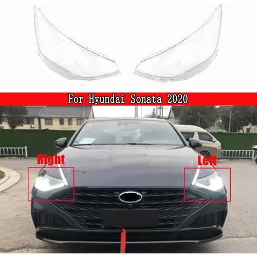 Car Left & Right Front Headlight Cover Waterproof Clear Headlight Lens Shell Cover For Hyundai Sonata 2020 Transparent Lampshade