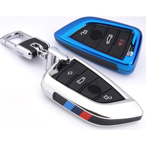 Plating Remote Controller Key Bag Holder fit bmw blade KeyChain Car key Cover Case for BMW X1 X5 X6 F15 F16 F48 BMW 1 / 2 Series