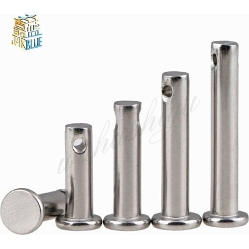 M6, M8, M10 Gb882 304 Stainless Steel Flat Head Socket Shank Cylindrical Hole Round Pin Shaft Holes With Flat Ends