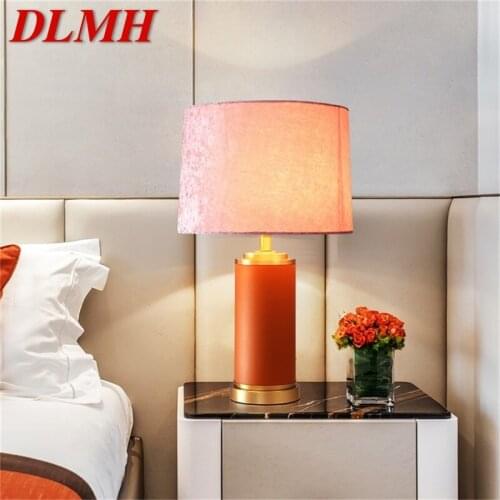DLMH Table Lamp Brass Red Desk Light Modern Creative LED Decoration for Home Bedroom