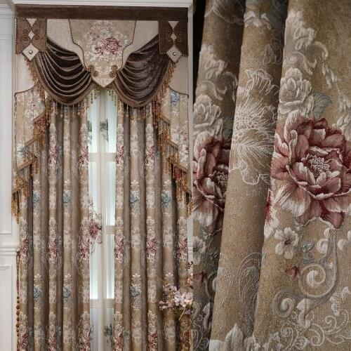 Elegant 4 D Jacquard Curtains For Living Room Window Bedroom Window Curtain Luxury Elegant Drapes Curtains For Kitchen/Hotel