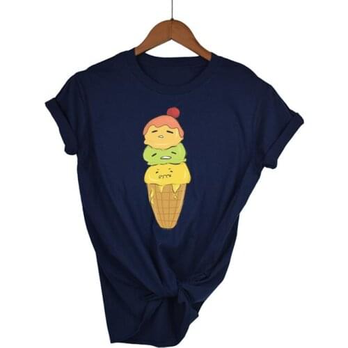 Women Shirt Ladies Female Ice Cream XL Plus Size T Womens Fashion T-shirt Graphic Short Sleeve Summer Printed Top Tshirt