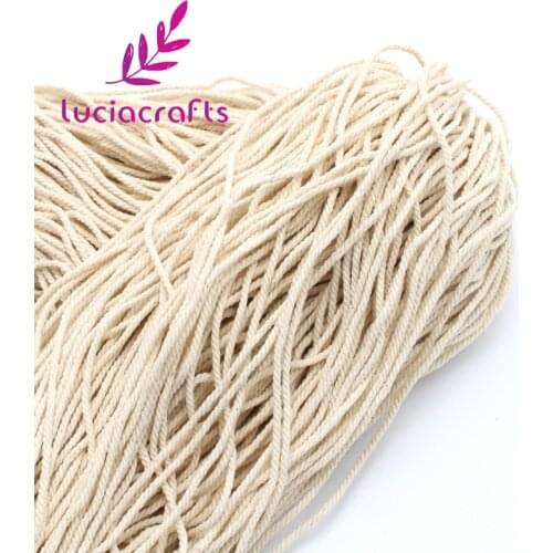 Lucia Crafts Diameter 2/3/5/8-10mm Handmade Material Cotton Cord DIY Home Accessories Rope V0605