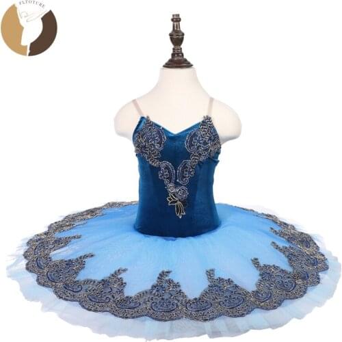 Classical Ballet Pancake Tutu Blue Color Ballerina Stage Dance Wear Girls Sleeping Beauty Performance Costumes Pink Velvet Tutus