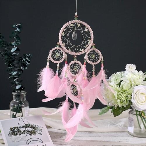 Creative Dreamcatcher Home Wind Chime Feather Pendant Nordic Bedroom Wall Kids Room Decoration Ornaments Hot Sale Dream Catcher