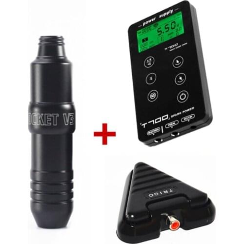 2020 New Tattoo Rotary Machine Pen Style Set Tattoo Kit LCD Power Pedal Tattoo Supply Free Delivery Permanent Makeup Machine