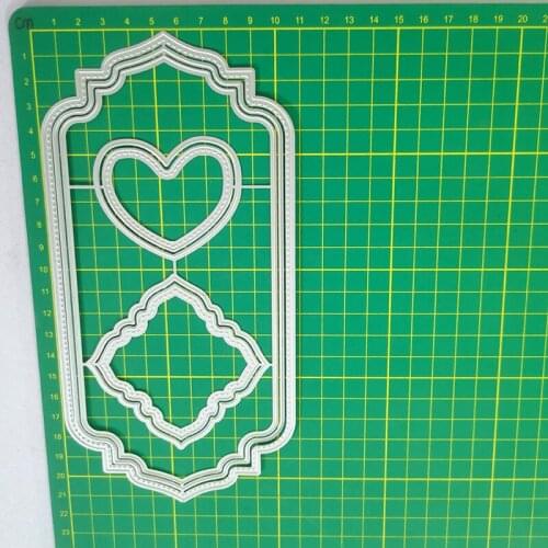 Long Border Rectangular Heart Metal Cutting Dies 2021 New Diy Molds Scrapbooking Paper Making Die Cuts Crafts Christmas Dies