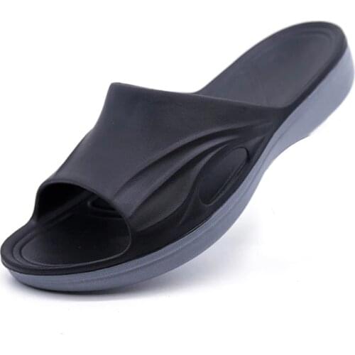 Men Slippers Shoes Leather Brand Summer Soft Footwear Fashion Male Water Shoes Slides Outdoor Rubber Flat Men Sandals Beach Shoe