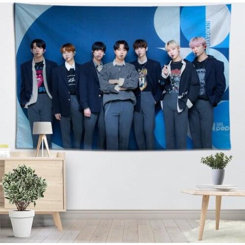 Kpop ENHYPEN Wall Hanging Tapestry Sheets Home Decorative Tapestries Beach Towel Yoga Mat Blanket Table Cloth Wall Tapestry 0622