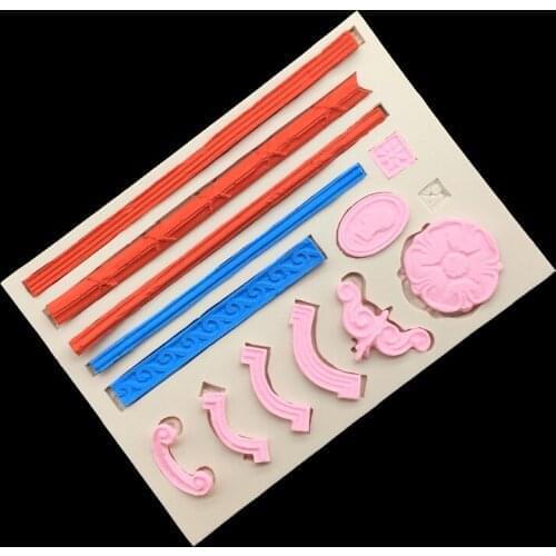 Wholesale 10 pcs/lot Decorative Pattern Silicone Sugarcraft Mold Chocolate Cupcake Baking Fondant Cake Decorating Tools
