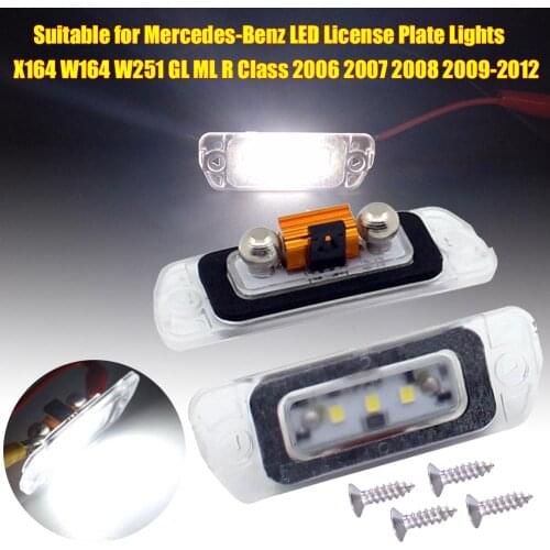 Suitable for Mercedes-Benz LED License Plate Light X164 W164 W251 GL ML R Class 2006 2007 2008 2009-2012 LED License Plate Light