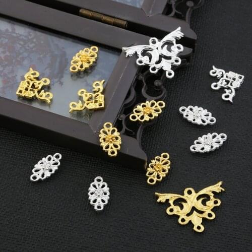 Popular 10 PC 4 Styles Tassel Pendant Gold Sliver Color Alloy Connecting Pieces for DIY Ancient Hairpin Jewelry Accessories