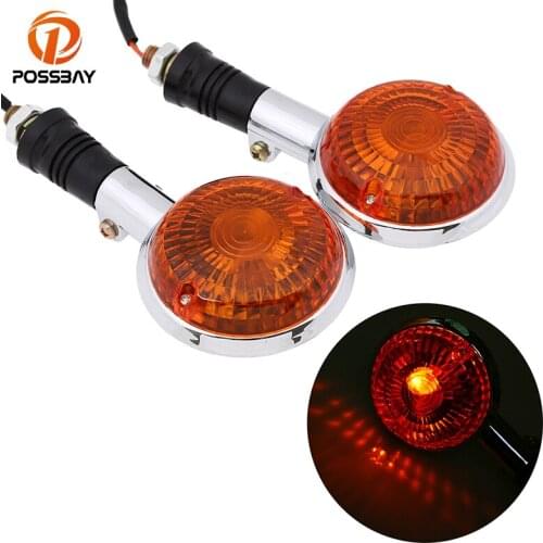 POSSBAY 2 Color 2018 Motorcycle Turn Signal Amber Indicators Blinkers Flasher Amber Light Lamp for Yamaha Virago Maxim V-Max