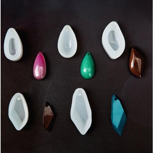 QIAOQIAO DIY Silicone Geometric Earrings Mold DIY Jewelry Pendant Charm Making Mould Fondant resin molds for jewelry