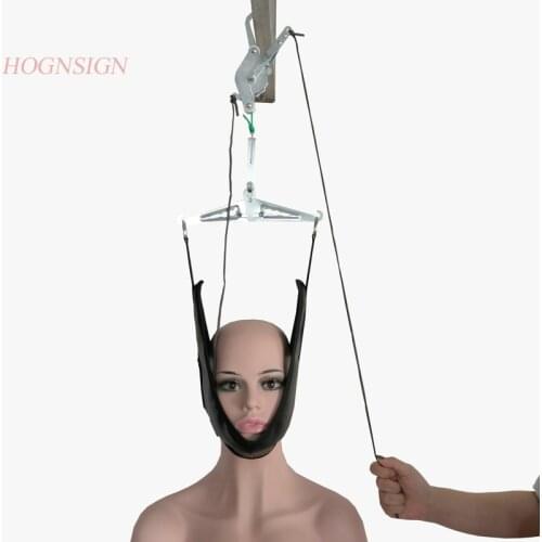 Adjustable Sling Cervical Traction Belt White Breathable Canvas Tractor Stretch Hood Neck Care Correction House Medical Equipmen