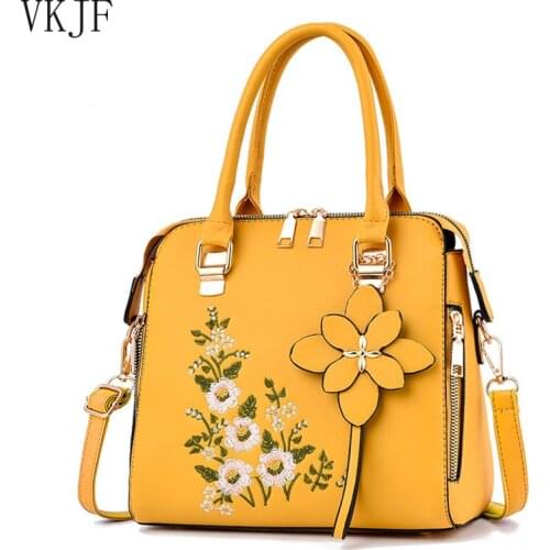 2021 Luxury Embroidery Handbag For Women PU Leather Tassel Crossbody Bag Designer Handle Bag Brand Female Shoudler Bag bolso