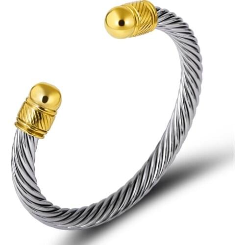 Luxury Brand Multi Twisted Cable Wire Bangle For Women Fashion Gold Cuff Men Bracelet Vintage Simple Designer Pulseiras