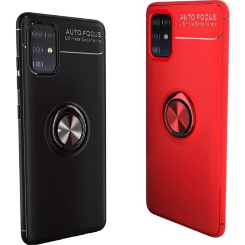 Luxury Silicone case For Samsung Galaxy A51 M40S case M40S Soft Phone Cases For Galaxy A71 A51 Finger Ring stand Cover