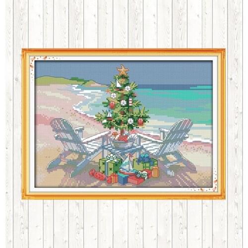 Counted Cross-stitch Embroidery Sets for Needlework 11 14ct Printed Canvas Cross Stitch Fabric Aida DMC Cotton Thread DIY Crafts