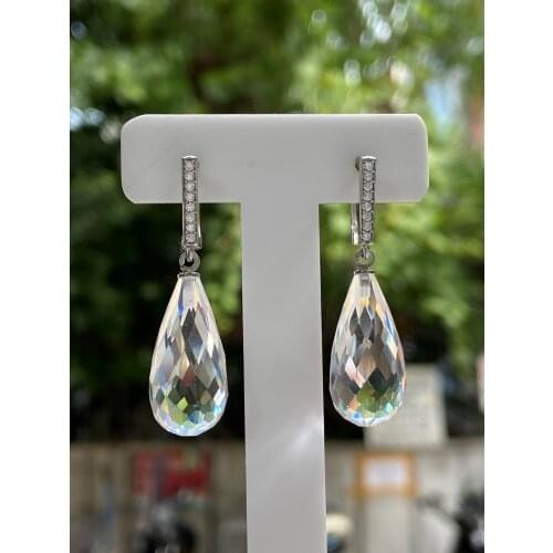 Silver Handmade Zircon Stone Earrings Made of 925 Sterling Silver