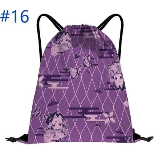Anime Demon Slayer Shopping Bag Drawstring Bag Kochou Shinobu Backpack Type A