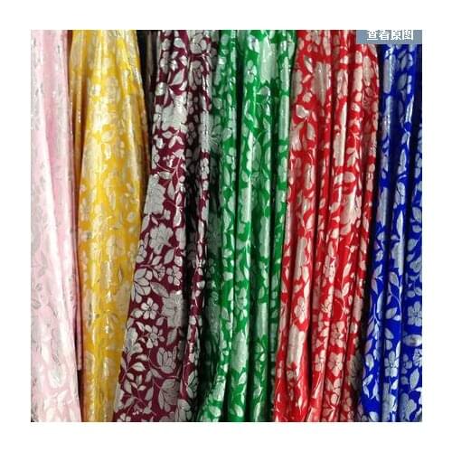 145cm*100cm COS brocade cloth fabric flowers fabric quality fabrics golden silk material Narcissus dress cloth material