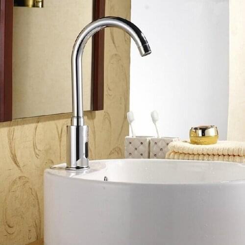 Vidric Brass Chrome Plated Bathroom Sensor Faucet Deck Mounted DC6V&AC220V Automatic Water Saving Basin sensor Tap orneira