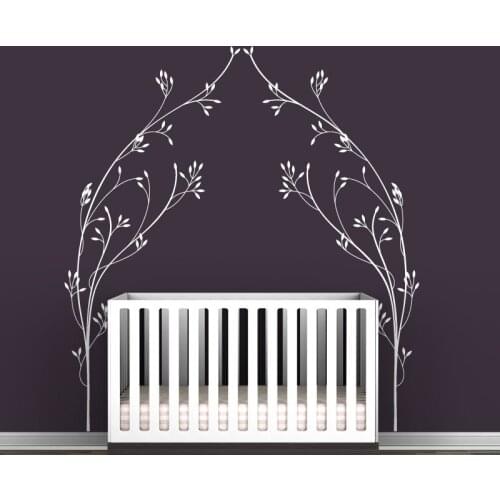 Vineyard Canopy Bed Headboard Wall Decal Modern Kids Baby Room Nursery Wall Decor Vinyl Wall Stickers Home Decal Wall Art A222