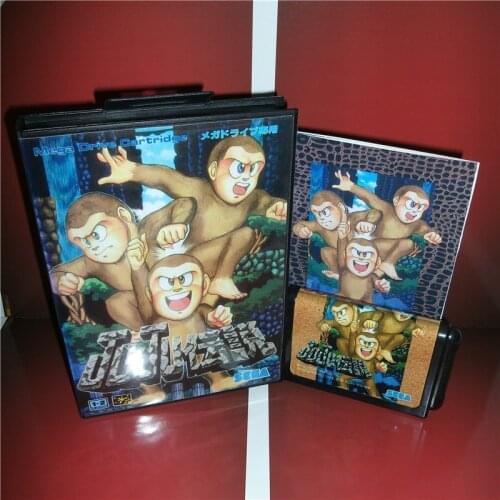 JuJu Densetsu Japan Cover with Box and Manual for MD MegaDrive Genesis Video Game Console 16 bit MD card