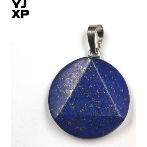 YJXP Classic Style Silver Plated Star of David Triangle Shape Lapis Lazuli Pendant