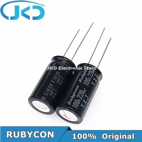 10pcs RUBYCON 220UF 100V 12.5*25mm 220UF100V 100V220UF 12.5x25mm Aluminum Electrolytic Capacitor 100% Original