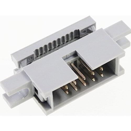 1000 Pcs 0.100" 2.54mm 10 Pin IDC Type Box header Male Headers 2 rows straight Through hole Flat cable connector with ears