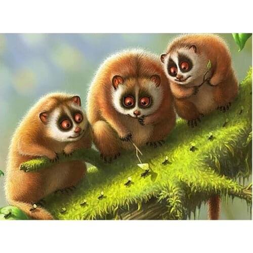 Raccon diamond painting full drill bear animals mosaic art picture embroidery cross stitch rhinestones picture puzzle wall decor