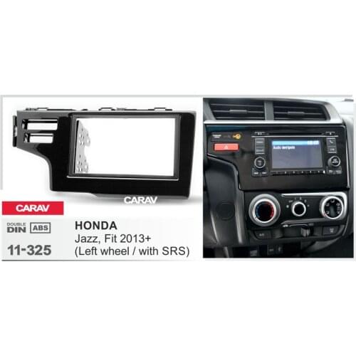 Double Din Fascia For HONDA Fit Jazz (Left Wheel / with SRS) Radio DVD Stereo Panel Dash Mounting Installation Trim CARAV 11-325
