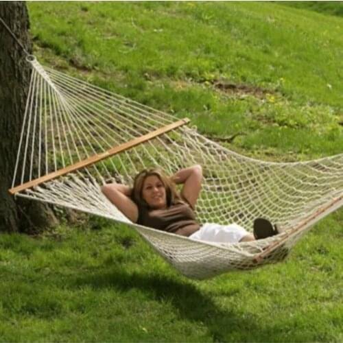 AN7 Double Braided Wood Single Hammock Very High Quality 100% cotton 250 kg Capacity Outdoor Made In Turkey Free Shipping
