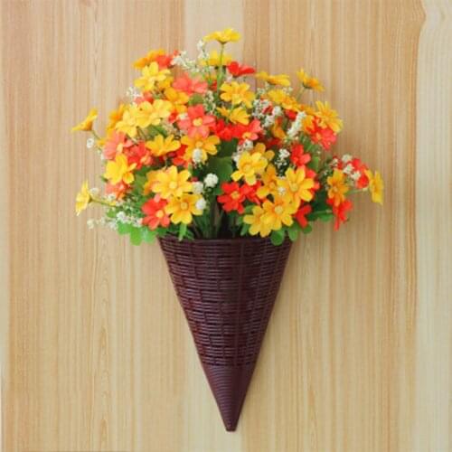 Artificial Flowers, Melon Leaves, Chrysanthemum Bundle, Wall Pendant, Hanging Basket, Plastic Flowers, Home Office Decoration