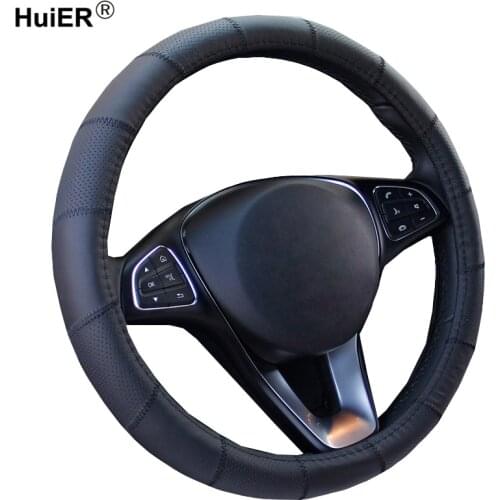 Cow Leather Car Steering Wheel Cover Volant Wear resistant Braid on the Steering-wheel Car Accessories Auto Non-slip Car Styling