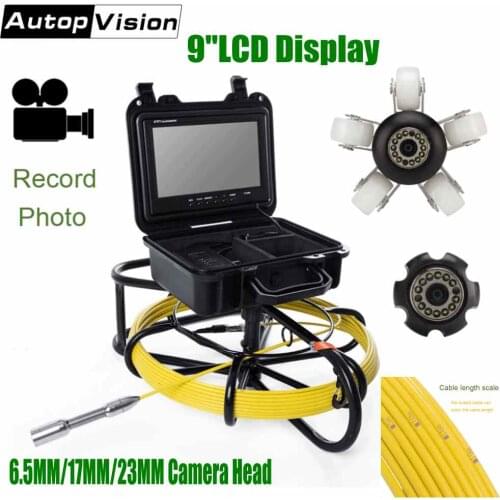 20M Sewer Pipe Inspection Camera System 9" Monitor 1200TVL Snake Drain Waterproof Video Camera DVR Function with 8GB Card WP9600