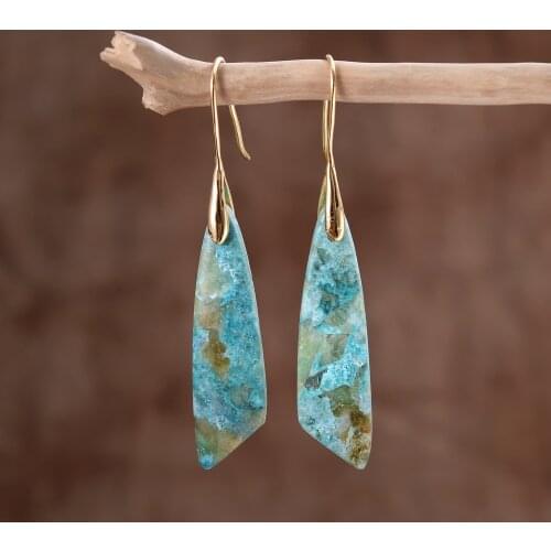 Amazonite Stones Women Lucky Hook Earrings