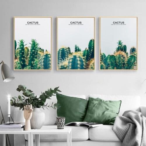 Nordic Modern Style Different Cactus Canvas Painting Green Plant Posters And Prints Wall Art Pictures For Living Room Decor