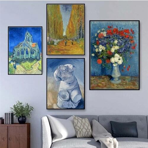 Van Gogh Cafe Terrace At Night Famous Oil Painting Reproductions on Canvas Posters and Prints Wall Art Picture for Living Room